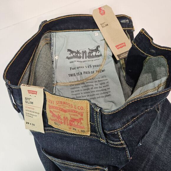 Levi's 511 Slim Stretch / Blue Jeans/ Slim Fit / Size 29x32 / 04511-1390 / New - Picture 10 of 10